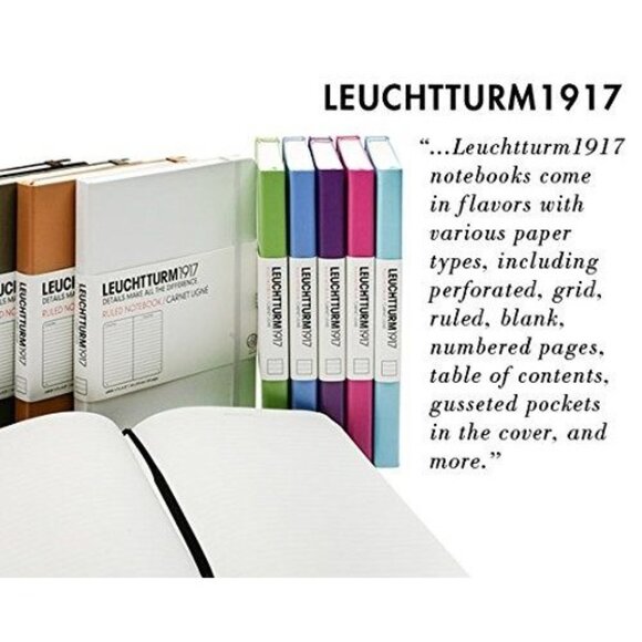 Leuchtturm 1917 Medium Hardcover A5 Notebook Plain Pages NORDIC BLUE Ltd Ed - Picture 3 of 4
